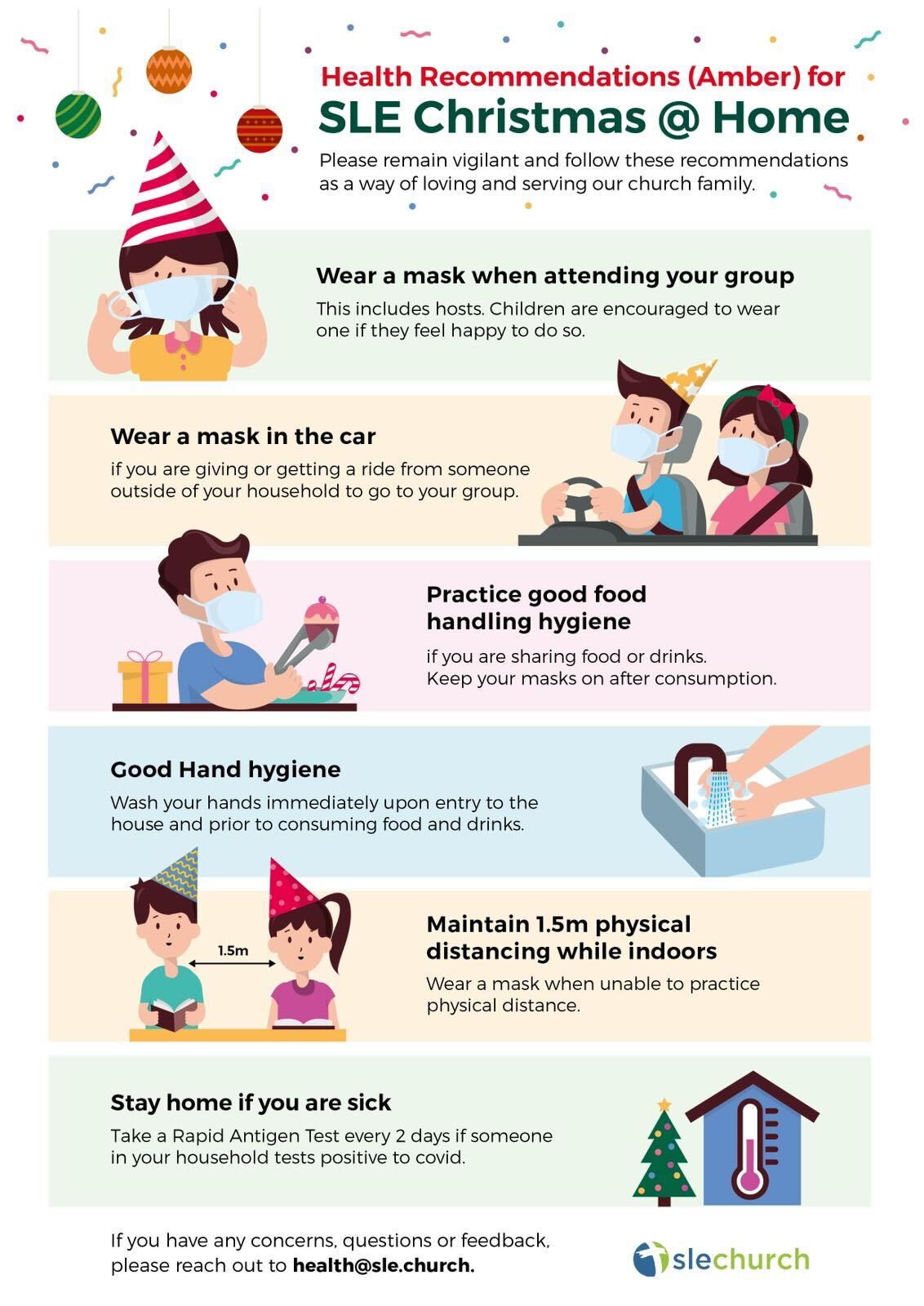 Infographic for health recommendations to Christmas @ Home